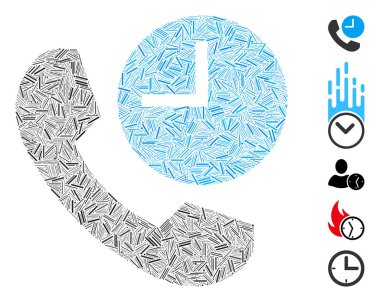 Satır Kolajı Telefon Zamanı Simgesi