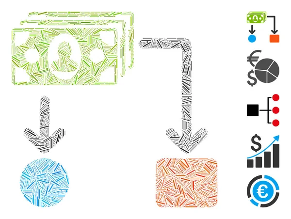 Dash Collage Schéma de paiement Icône — Image vectorielle