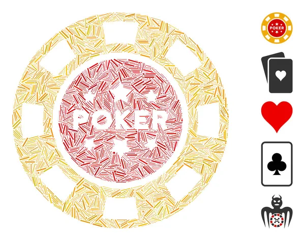 Dash Collage Poker Casino Chip Icon — 图库矢量图片