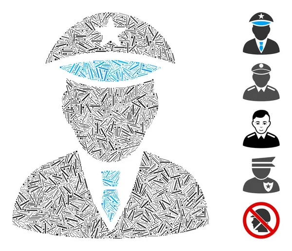 Dash Collage Policjant Ikona — Wektor stockowy