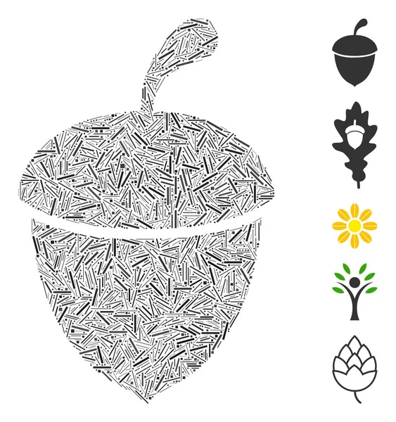 Línea de mosaico de maíz icono — Vector de stock