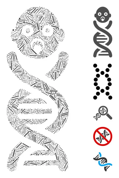 Dash Collage Baby Genes Icon — Stock Vector