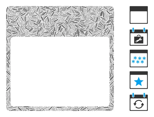 Traço de mosaico calendário página modelo ícone —  Vetores de Stock
