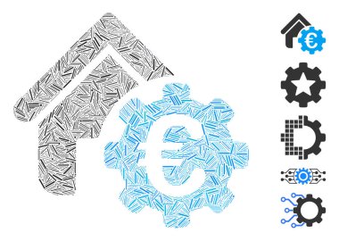 Line Mozaik Euro İnşaat Ödeme Gear Simgesi