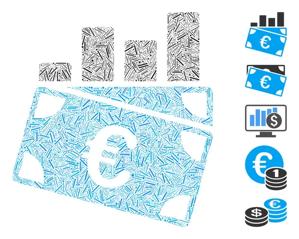 Tableau de bord Mosaïque Euro Icône — Image vectorielle