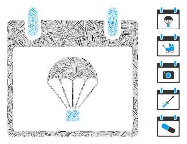 Kapak Kolajı Paraşüt Takvim Günü Simgesi