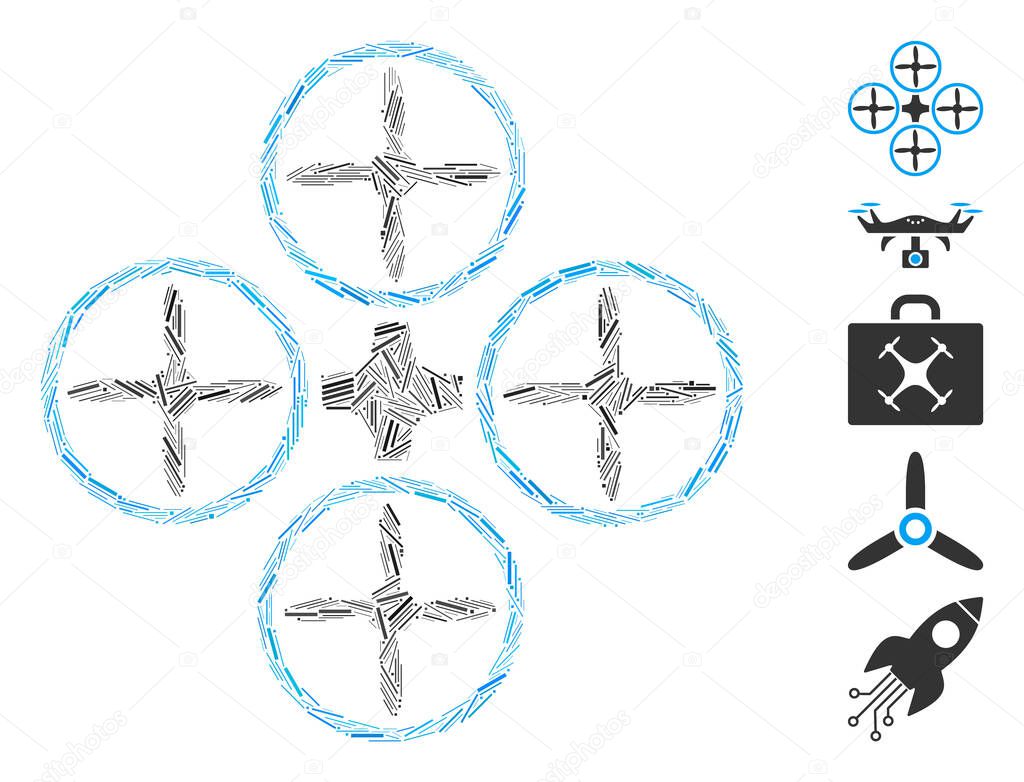 Line Collage Quadcopter Icon