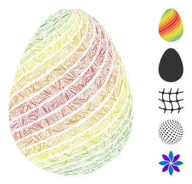 Çapraz Çizgili Dash Kolaj Soyut Yumurtası Simgesi