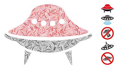 Satır Kolajı Uzaylı Uzay Gemisi Simgesi