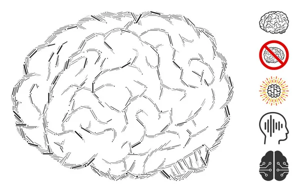 线状大脑皮层 — 图库矢量图片
