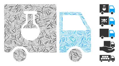 Hat Mozaik Kimyasal Teslimat Kamyonu Simgesi