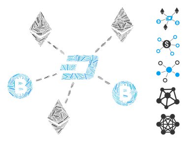 Satır Mozaik Kripto Para Birimi İlişkileri Simgesi