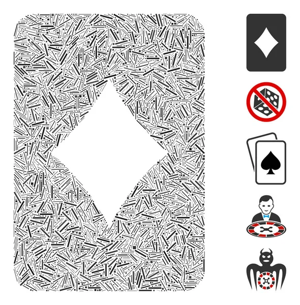 Hatch Mosaic Diamonds Ícone de cartão de jogo —  Vetores de Stock