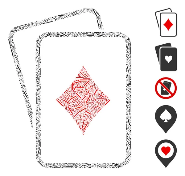 Dash Mosaic Diamonds Cartes à jouer Icône — Image vectorielle