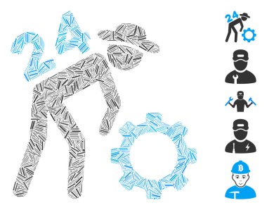 Dash Mozaiği Durmaksızın Çalışan Kişi Simgesi