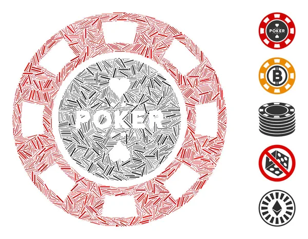 Dash Kolaj Poker Kumarhanesi Çip Simgesi — Stok Vektör