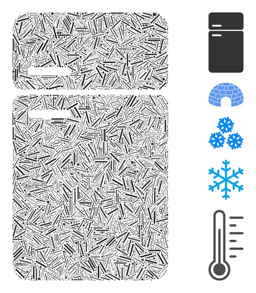 Linha Colagem Frigorífico Ícone — Vetor de Stock