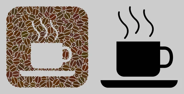 Мозаичный Кофе Брейк Кофейных Зерен Основная Икона Вычитание Мозаичный Кофе — стоковый вектор