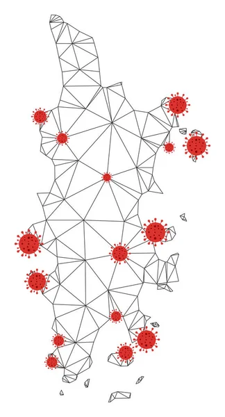 带Coronavirus的多边形网络Mesh矢量图 — 图库矢量图片