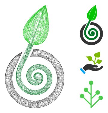 Örgü tomurcuğu çokgen ağ ikonu çizimi oluşturur. Leş modeli tomurcuk filizi düz simgesine dayanır. Üçgen ağ soyut tomurcuklanan düz bir iskelet oluşturur.