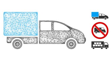 Örgü kargo çokgen ağ ikonu çizimi. Carcass modeli kargo düz simgesinden yaratılır. Üçgen ağ, soyut kargo düz modelini oluşturur.