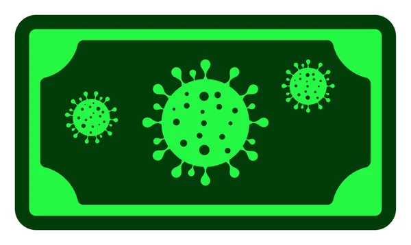ベクトルコロナウイルスバンクノートフラットアイコン ベクターピクトグラムスタイルは 白い背景にフラットシンボルコロナウイルスバンクノートアイコンです — ストックベクタ