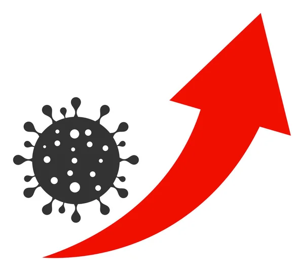 Vector Coronavirus Exponential Growth Flat Icon Vector Pictograph Style Flat — Stock Vector