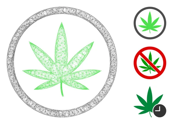 Mesh Cannabis Polygonal Web Symbol Vector Illustration Model Based Cannabis — Stock Vector