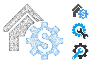 Ev kirası seçenekleri çokgen web simgesi çizimi. Carcass modeli ev kirası seçenekleri düz simgesinden oluşturulur. Üçgen ağ, soyut ev kirası seçenekleri düz model oluşturur.