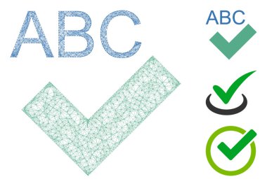 Örgü büyüsü çokgen ağ vektör illüstrasyonunu kontrol ediyor. Model düz simge imla denetiminden oluşturulur. Üçgen örgüsü soyut büyü oluşturur ve düz modeli kontrol eder.