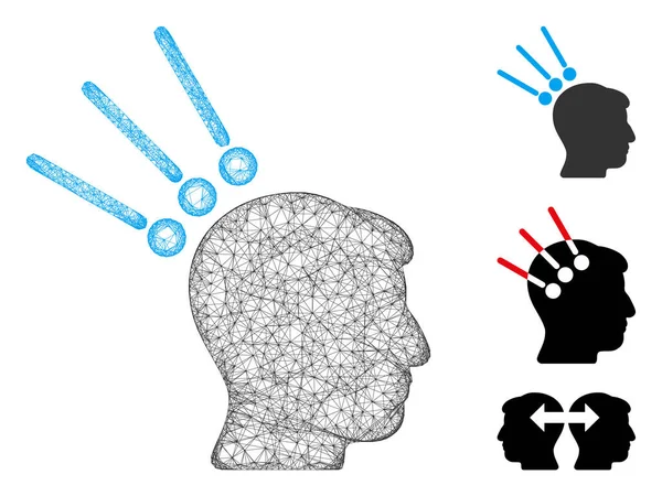 Mesh Head Test Connectors Polygonal Web Vector Illustration Model Created — Stock Vector