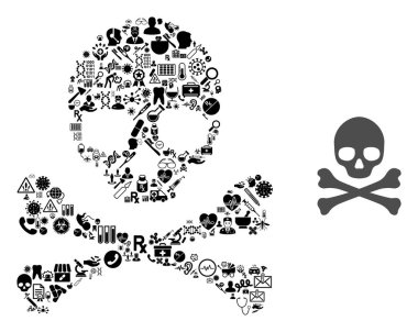 Sağlık Malzemelerinden Mozaik Ölüm Çapraz Kemikleri