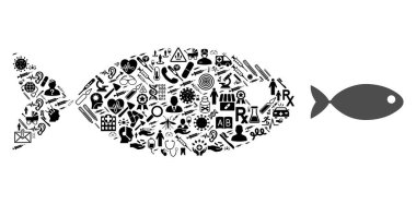 Tıbbi Ögelerden Mozaik Balığı