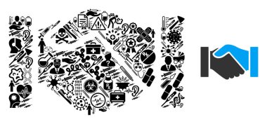 Sağlık Sembollerinden Mozaik El sıkışması