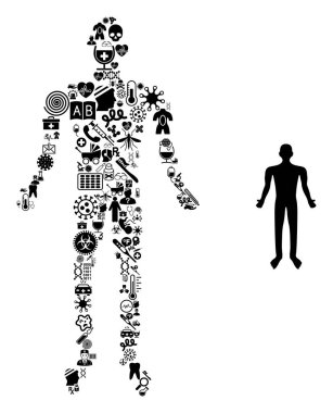 Sıhhiye Malzemelerinden Kolaj İnsan Bedeni