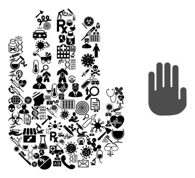 Tıbbi Simgelerle Kolaj Eli Durdur