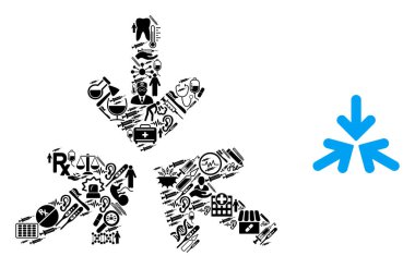 Tıbbi Simgelerden Mozaik Üçlü Oklar Çarpıştı