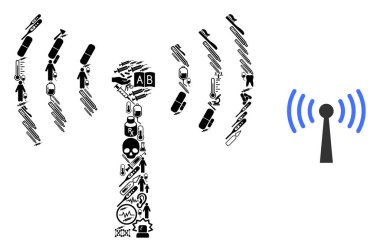 Sağlık Sembollü Mozaik Wi-Fi İstasyonu