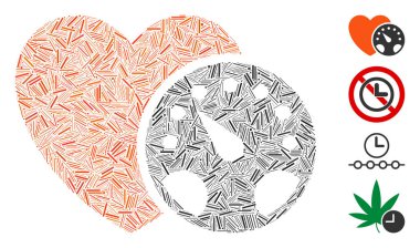 Çizgi Kan Basıncı Metre Simgesi Vektör Mozaiği