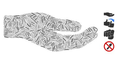 Kapak Paylaşımı El Simgesi Vektörü Mozaiği