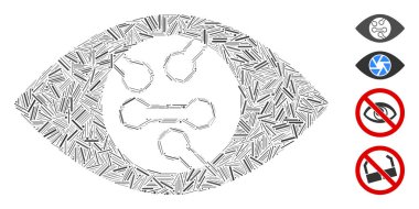 Satır Akıllı Göz Simge Vektör Kolajını Mercek Ediyor