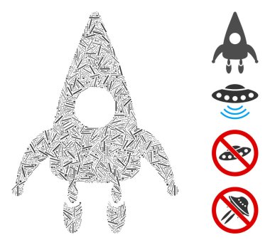 Roket Modülü Simge Vektörü Mozaiğinin Kapağı