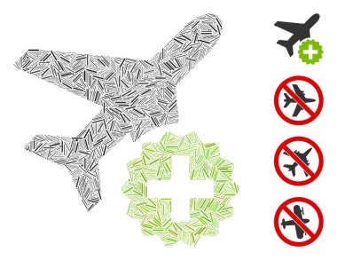 Line Airplane Ek Simgesi Mozaiği