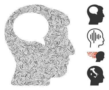 Simge Vektörü Mozaiği Düşünen Kapak Kişisi