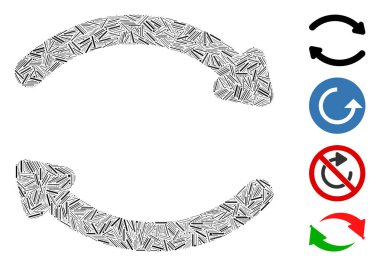 Kapak Yenileme Simgesi Vektörü Mozaiği