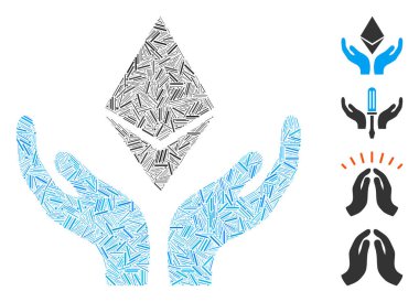 Hatch Ethereum Bakım Elleri Simge Vektör Kolajı