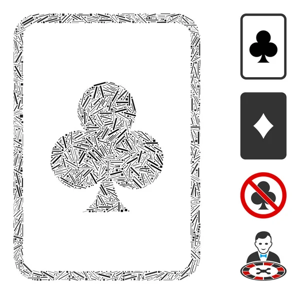 Clubs de ligne Carte de jeu Icône vectorielle Mosaïque — Image vectorielle