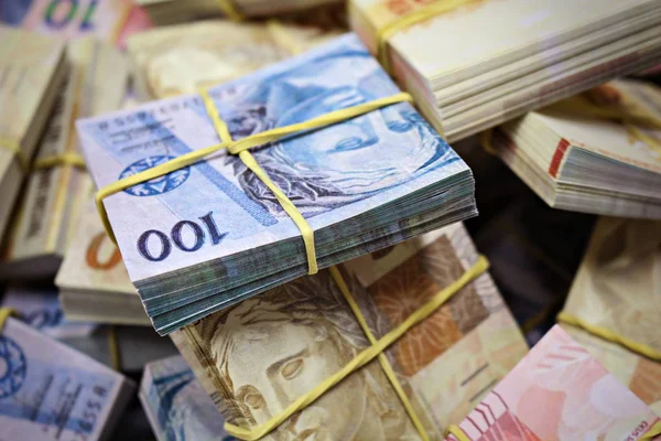 Brazylijskie Pieniądze Notas 100 Reais Obraz Stockowy