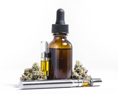 Tedavi veya R için CBD esrar ile kenevir yağı şişe ve Vape kalem