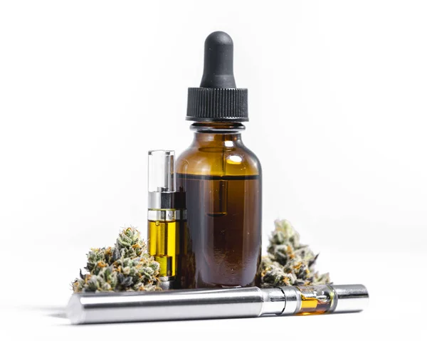 Tedavi veya R için CBD esrar ile kenevir yağı şişe ve Vape kalem